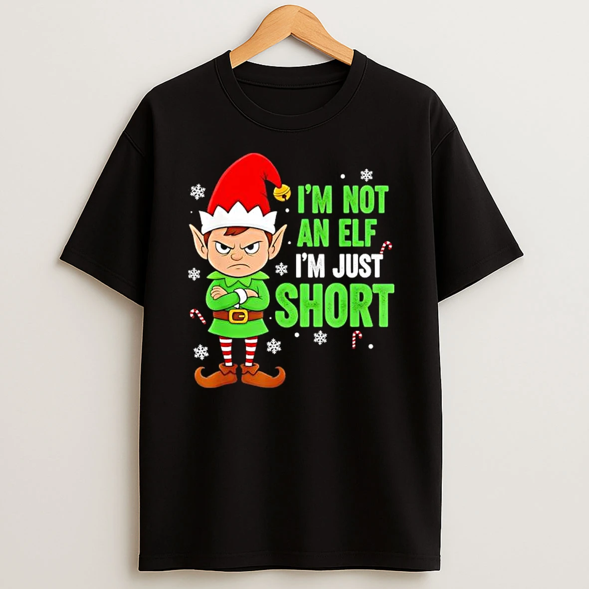 Im Just Short Funny Elf Christmas Shirts