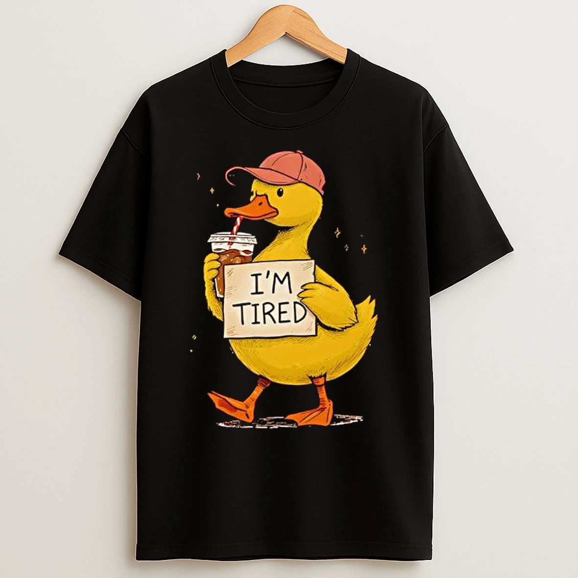 Im Tired Duck Drinking Coffee T Shirts