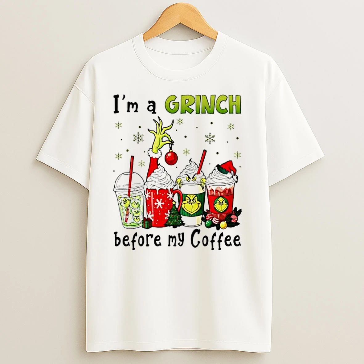 Im A Grinch Before My Coffee Christmas T Shirts