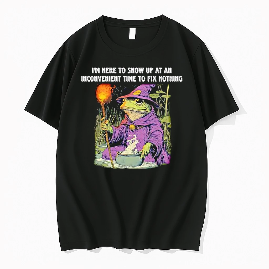 Im Here To Show Up At An Inconvenient Time To Fix Nothing Frog Wizard Shirts