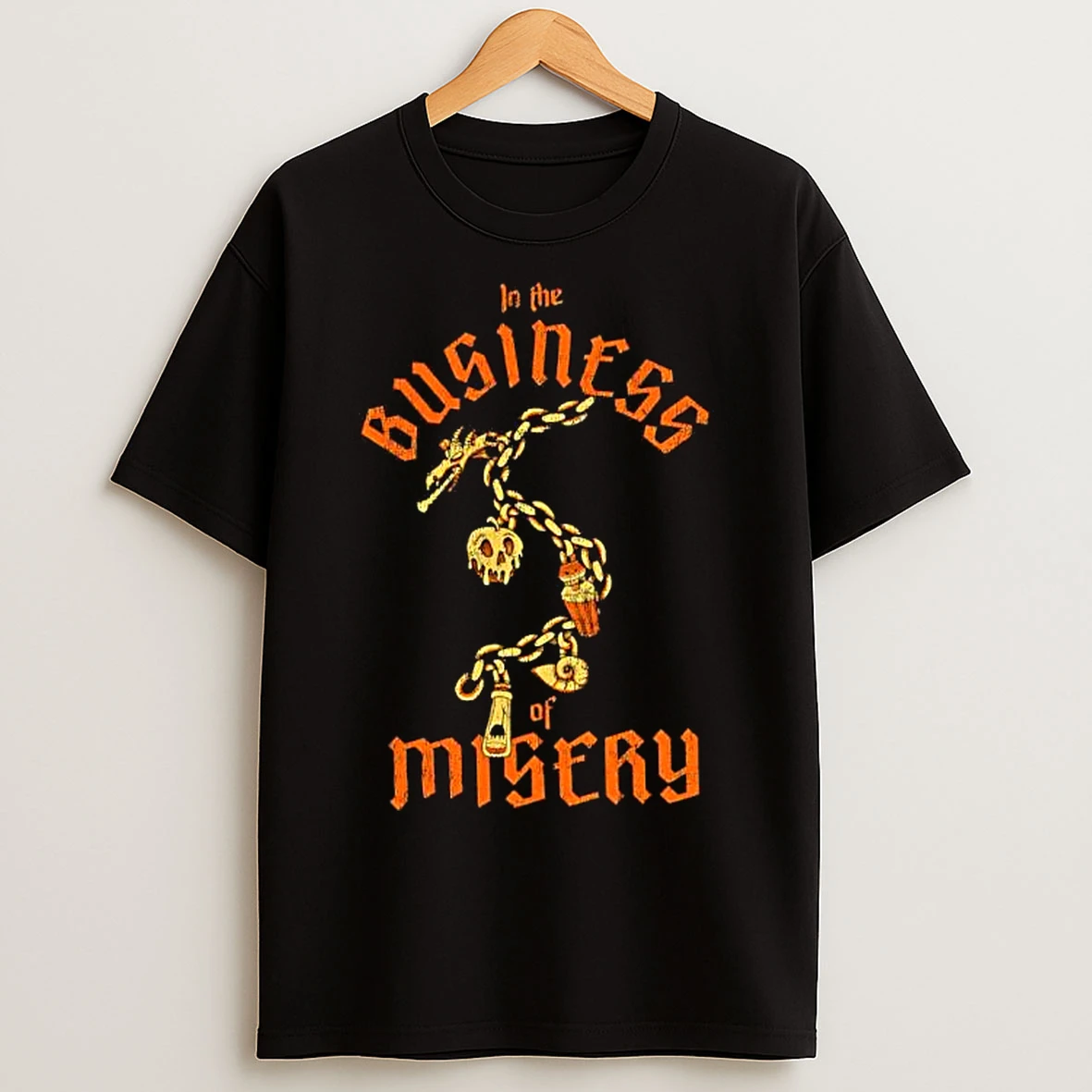 In The Business Of Misery Dragon Chain With Charms T Shirts