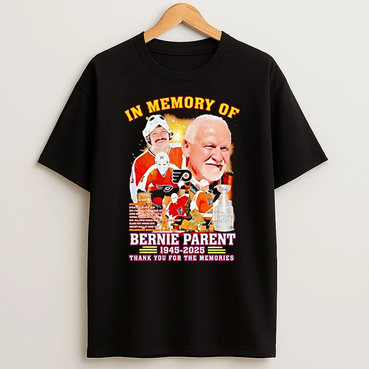 In Memory Of Bernie Parent Philadelphia Flyers Hockey Thannk You For The Memories Shirts