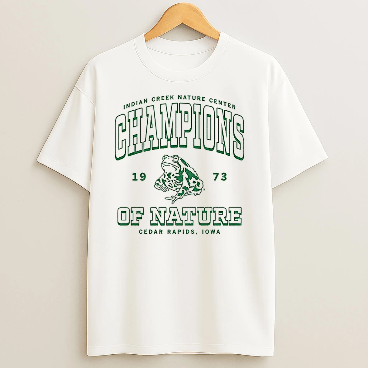 Indian Creek Nature Center Champions Of Nature 1973 Cedar Rapids Iowa T Shirts