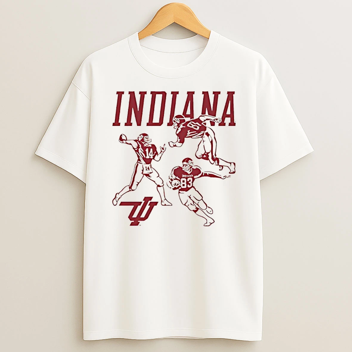 Indiana Football 1983 Flying Iu Palyers Shirts