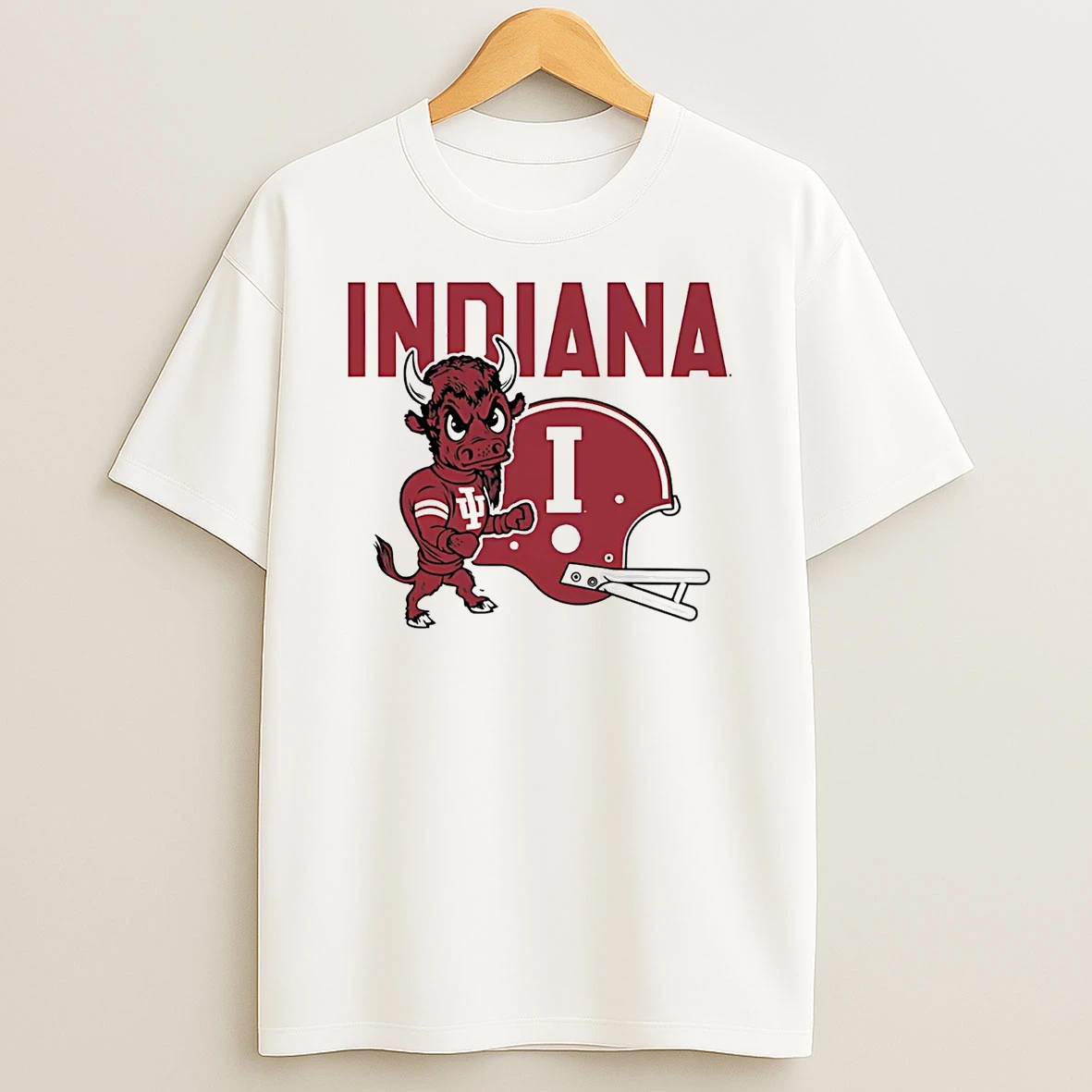 Indiana Hoosiers 1960s Mascot Bison Helmet Shirts