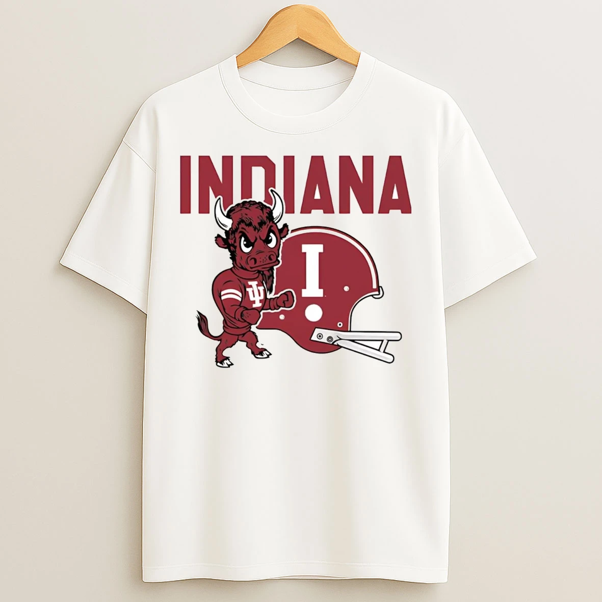 Indiana Hoosiers 1960s Mascot Bison Helmet T Shirts