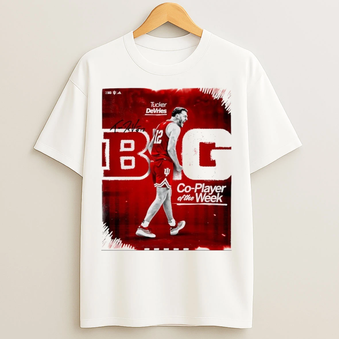 Indiana Hoosiers Tucker Devries B1g Co Player Of The Week T Shirts