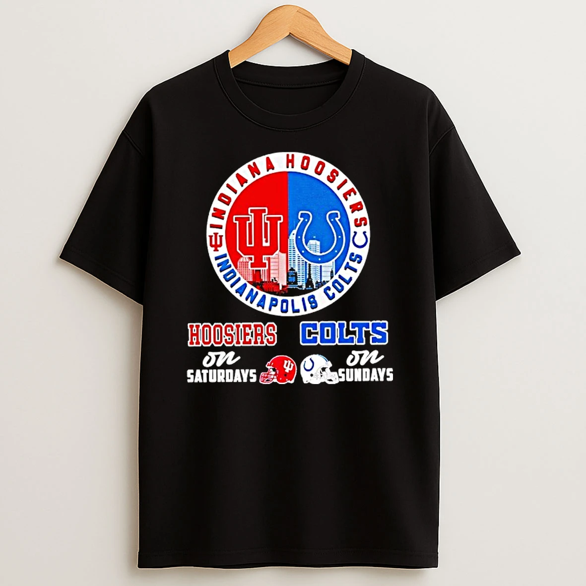 Indiana Hoosiers And Colts On Saturdays On Sundays Logo Shirts