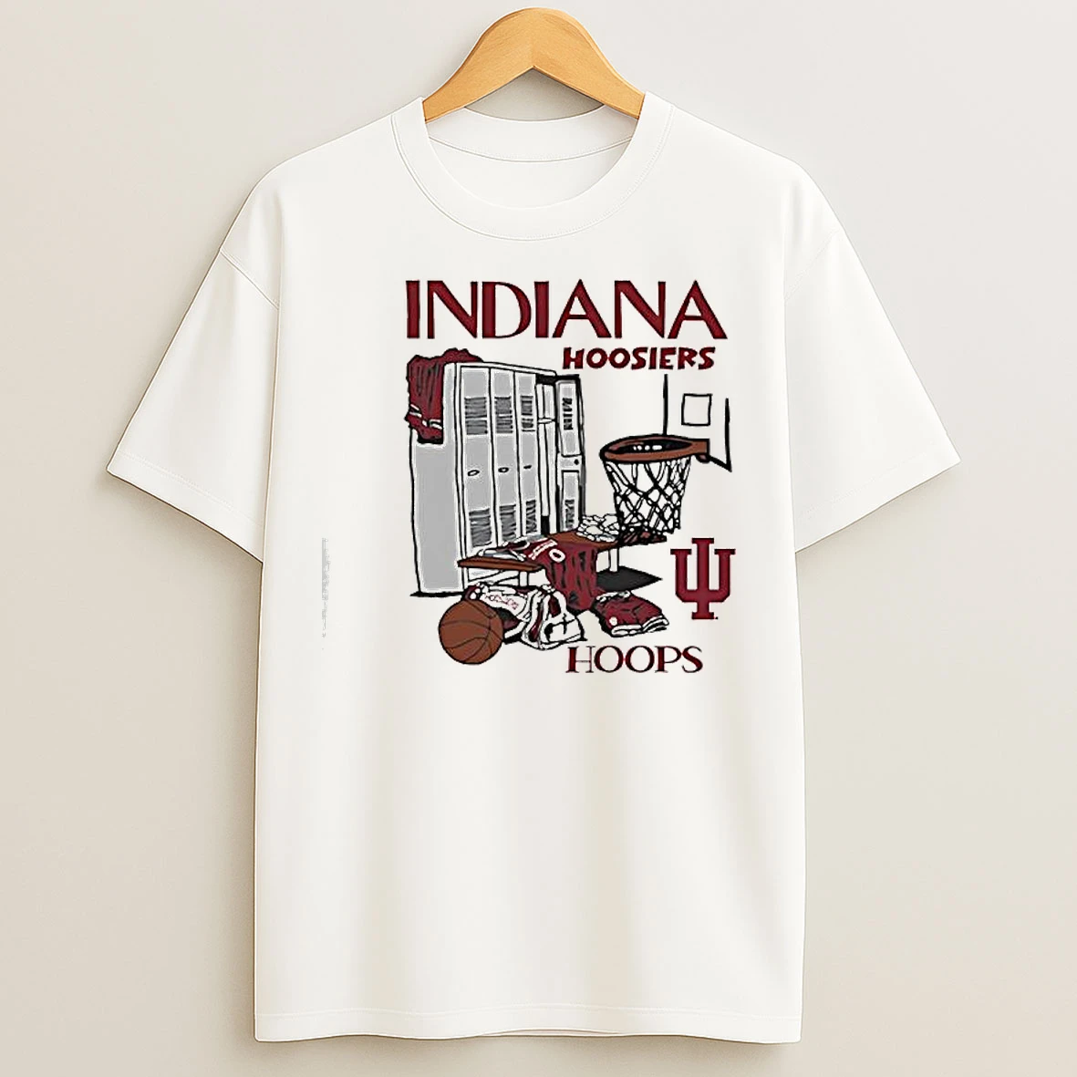 Indiana Hoosiers Basketball Hoops Graphic Logo T Shirts