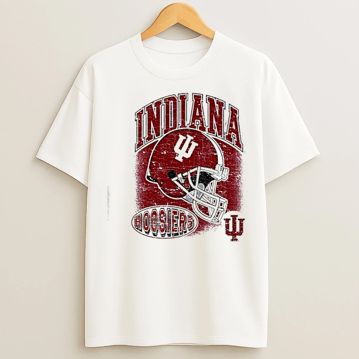 Indiana Hoosiers Basketball Vintage Style Helmet Logo T Shirts