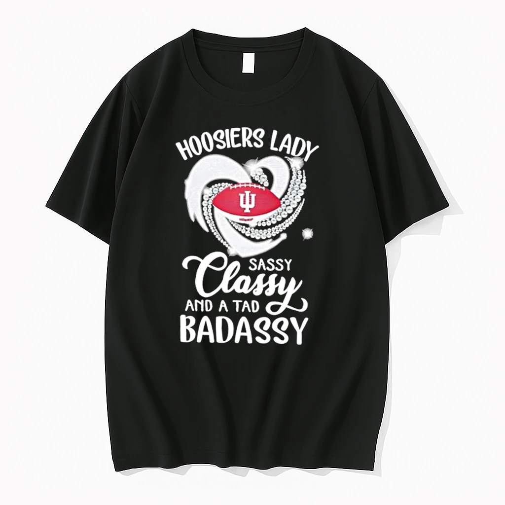Indiana Hoosiers Lady Sassy Classy And A Tad Badassy Diamond Heart Shirts