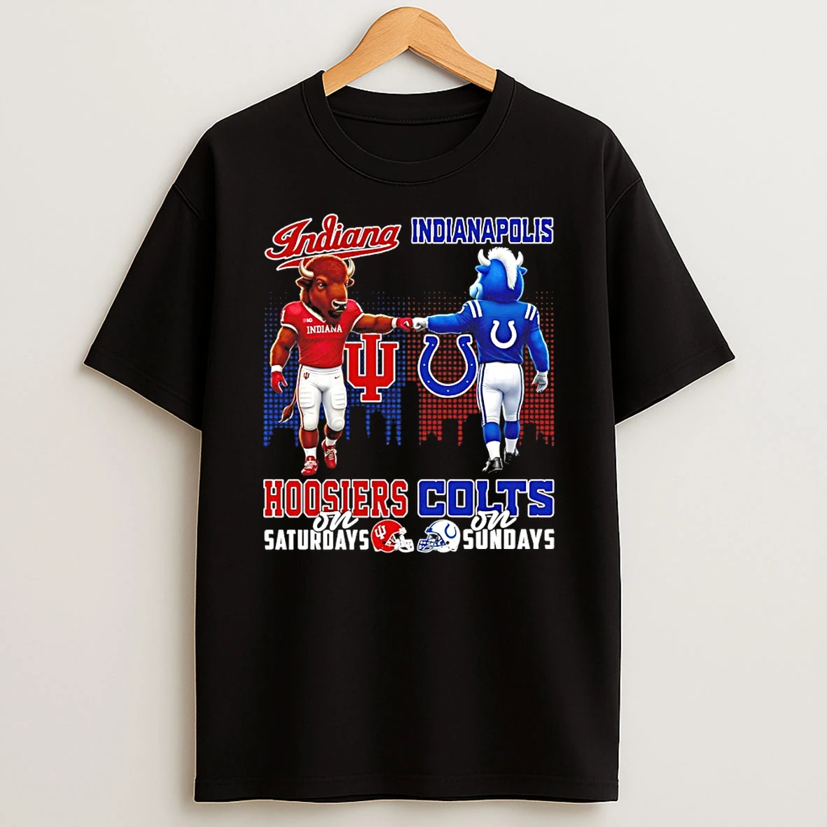 Indiana Hoosiers On Saturday And Indianapolis Colts On Sundays Mascot Shirts