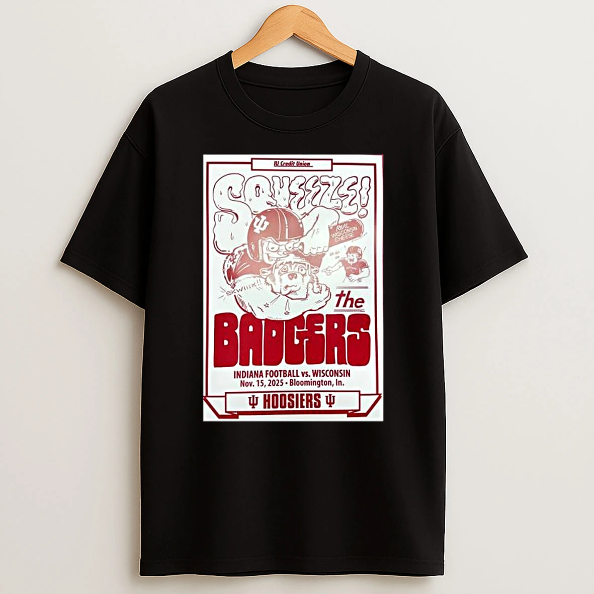 Indiana Vs Wisconsin 2025 Squeeze The Badgers Shirts