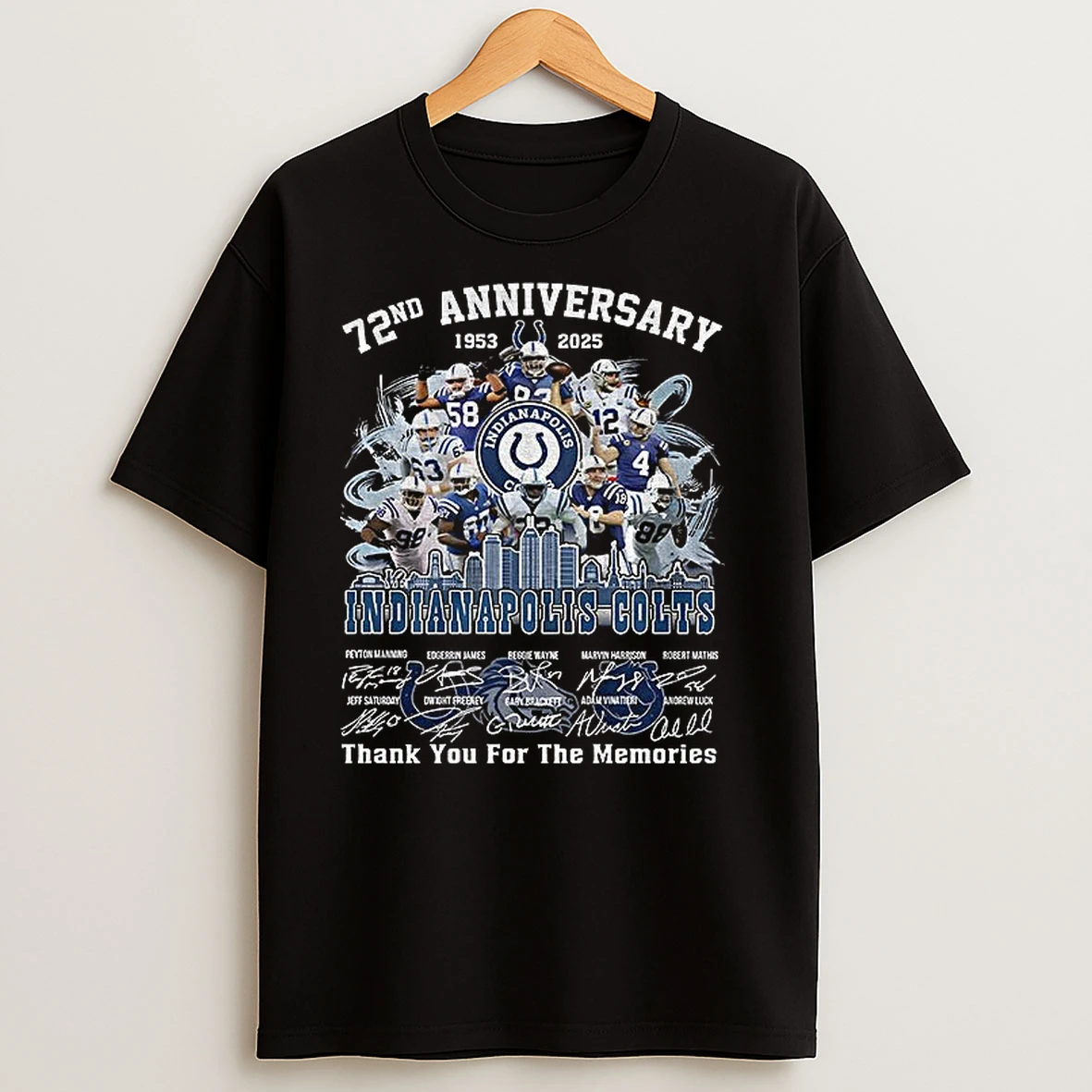 Indianapolis Colts 72nd Anniversary 1953 2025 Colts Forged Thank You For The Memories Signatures T Shirts