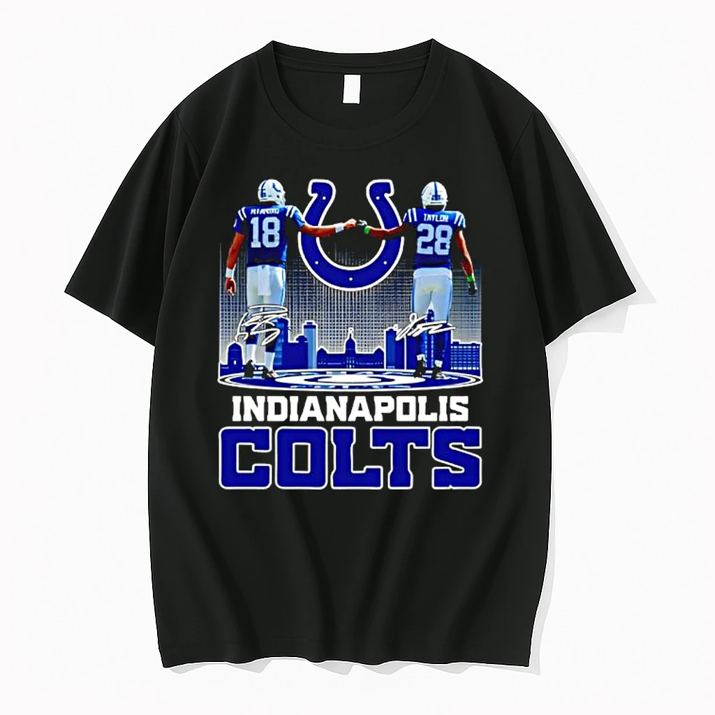 Indianapolis Colts Nfl Team 18 And 28 Players Signatures Shirts