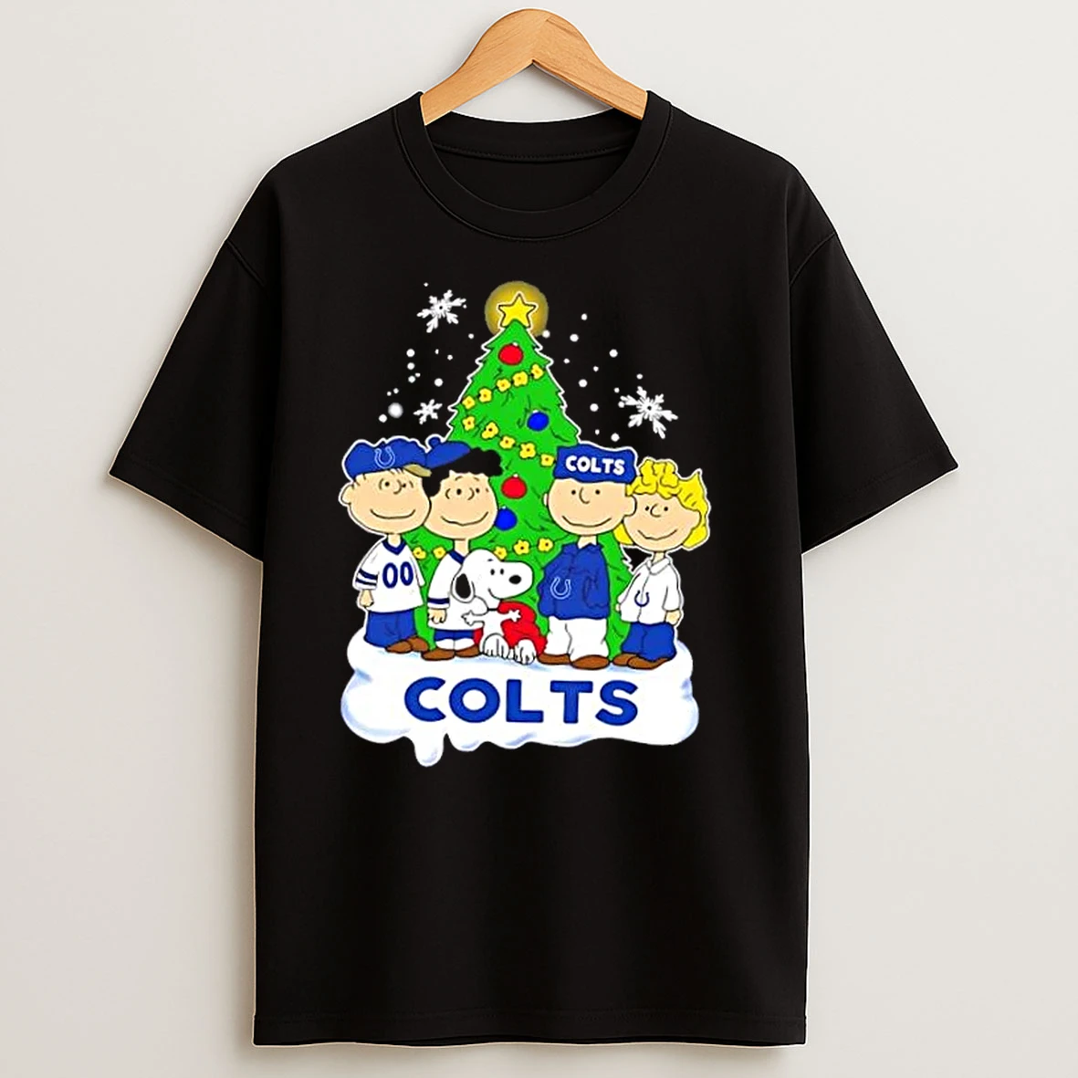 Indianapolis Colts X Peanuts Snoopy And Friends Christmas Tree T Shirts