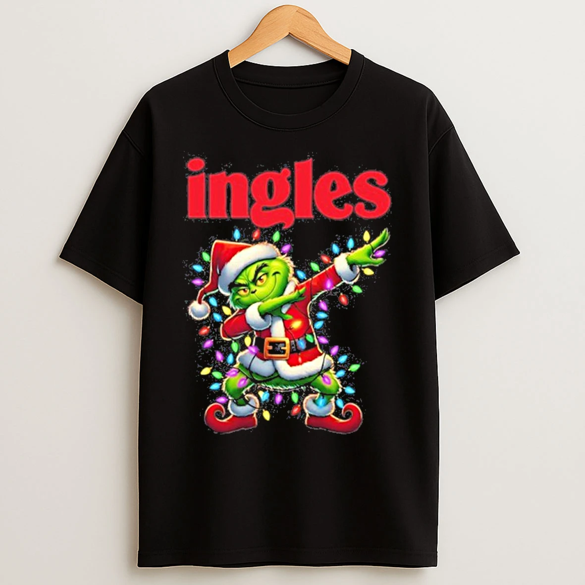 Ingles Logo X Grinch Dabbing Light Christmas T Shirts