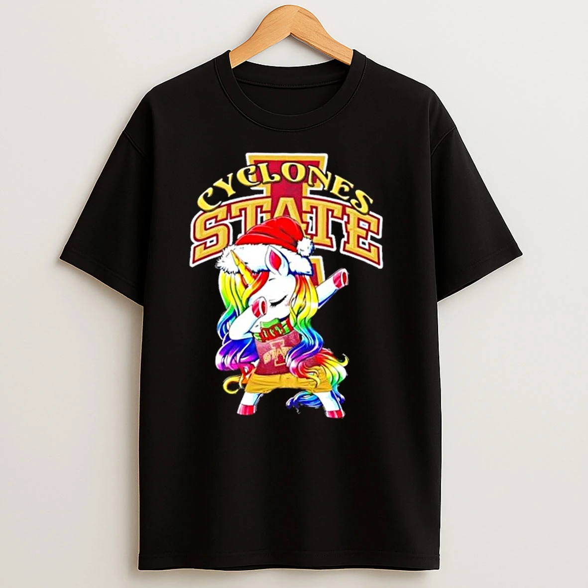 Iowa State Cyclones Football X Unicorn Santa Hat Dabbing Merry Christmas T Shirts
