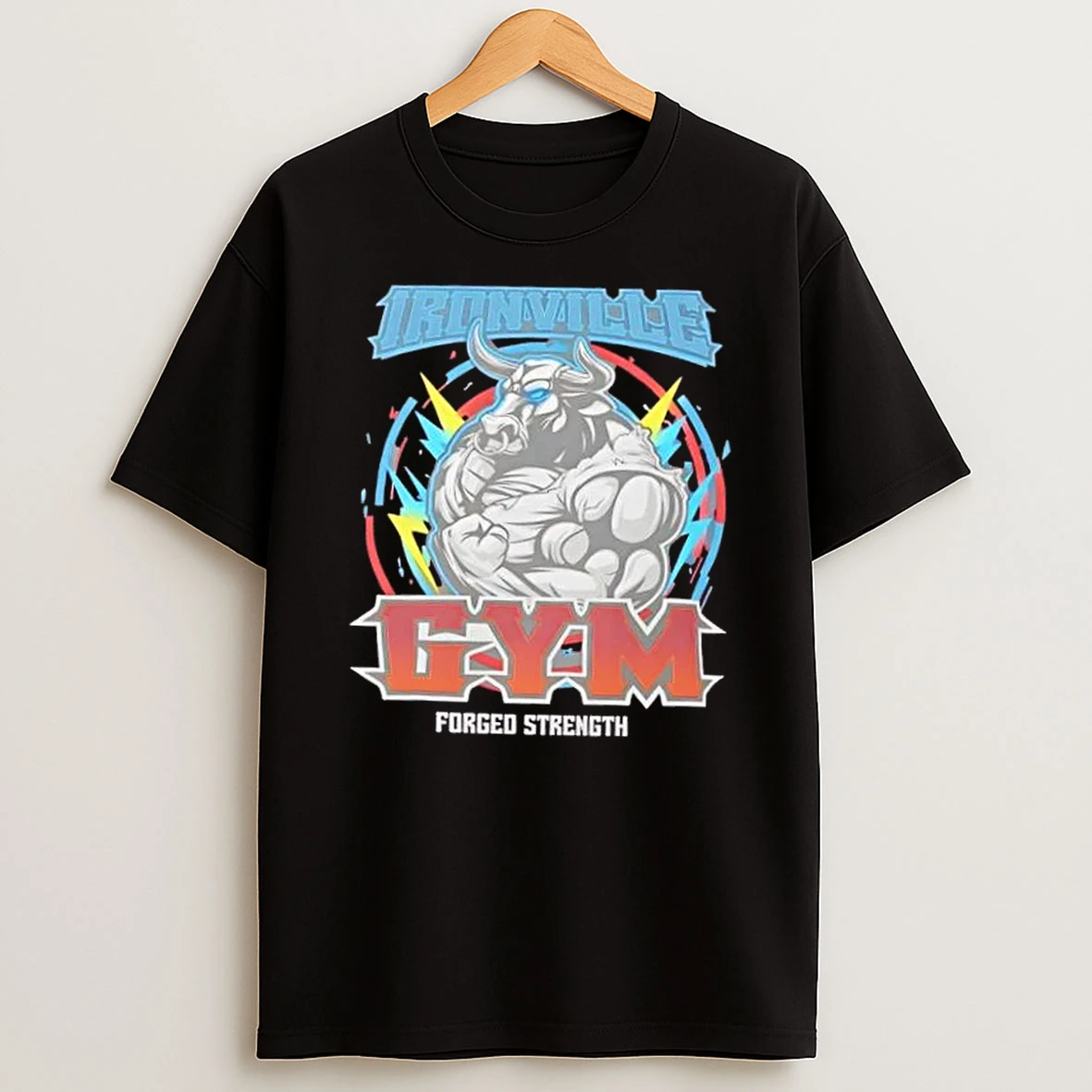 Ironville Gym Forged Strength Bull Power Shirts