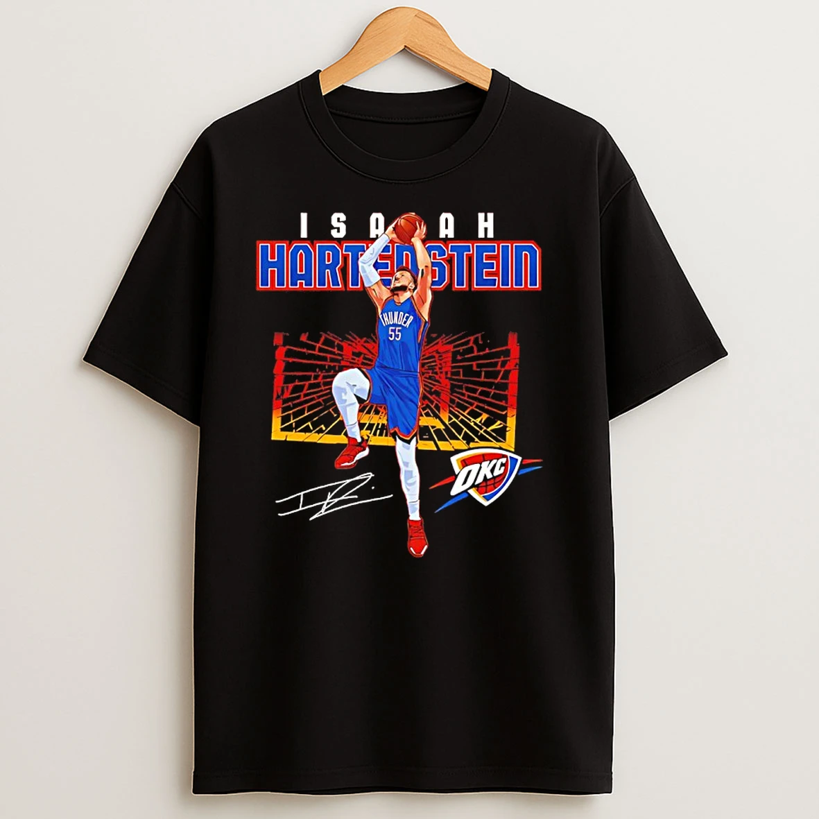 Isaiah Hartenstein Oklahoma City Thunder Shattered Flag Signature T Shirts
