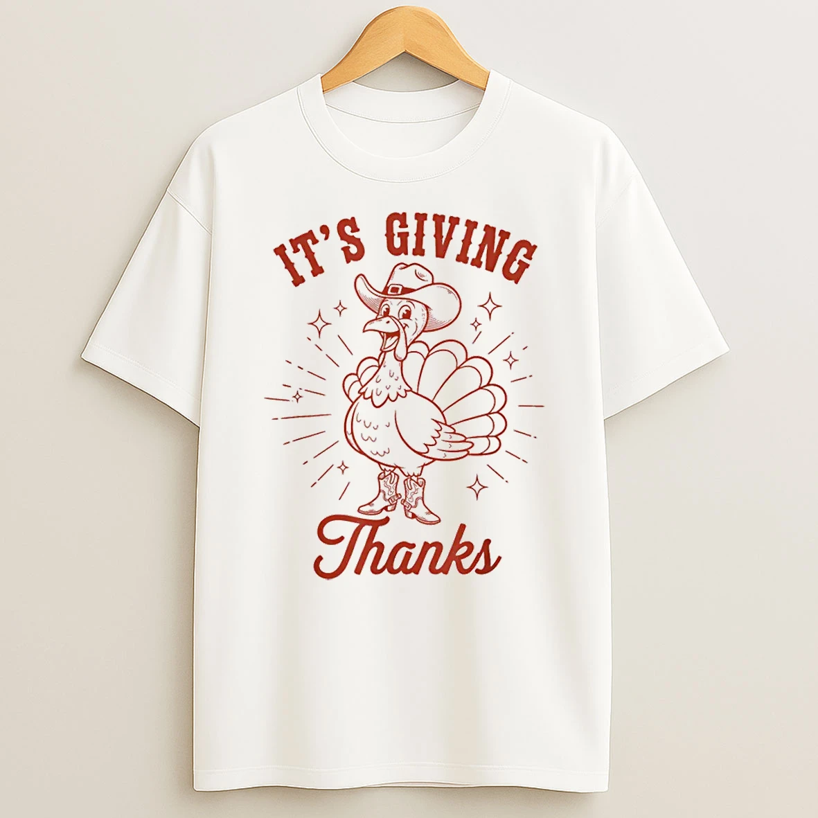 Its Giving Thanks Western Thanksgiving Turkey Cowboy Fall Shirts