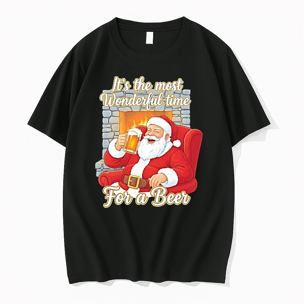 Its The Most Wonderful Time For A Beer Christmas Santa Shirts