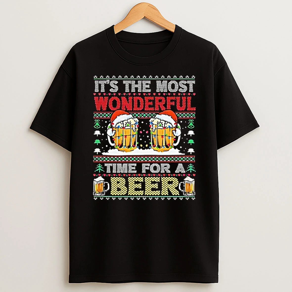 Its The Most Wonderful Time For A Beer Santa Merry Christmas Shirts