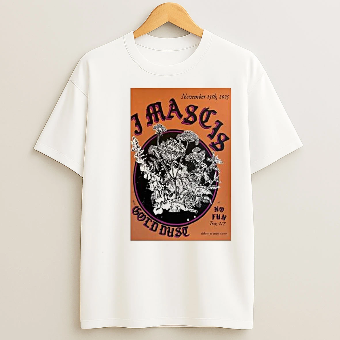 J Mascis No Fun Troy Ny November 15 2025 Concert Circle White T Shirts