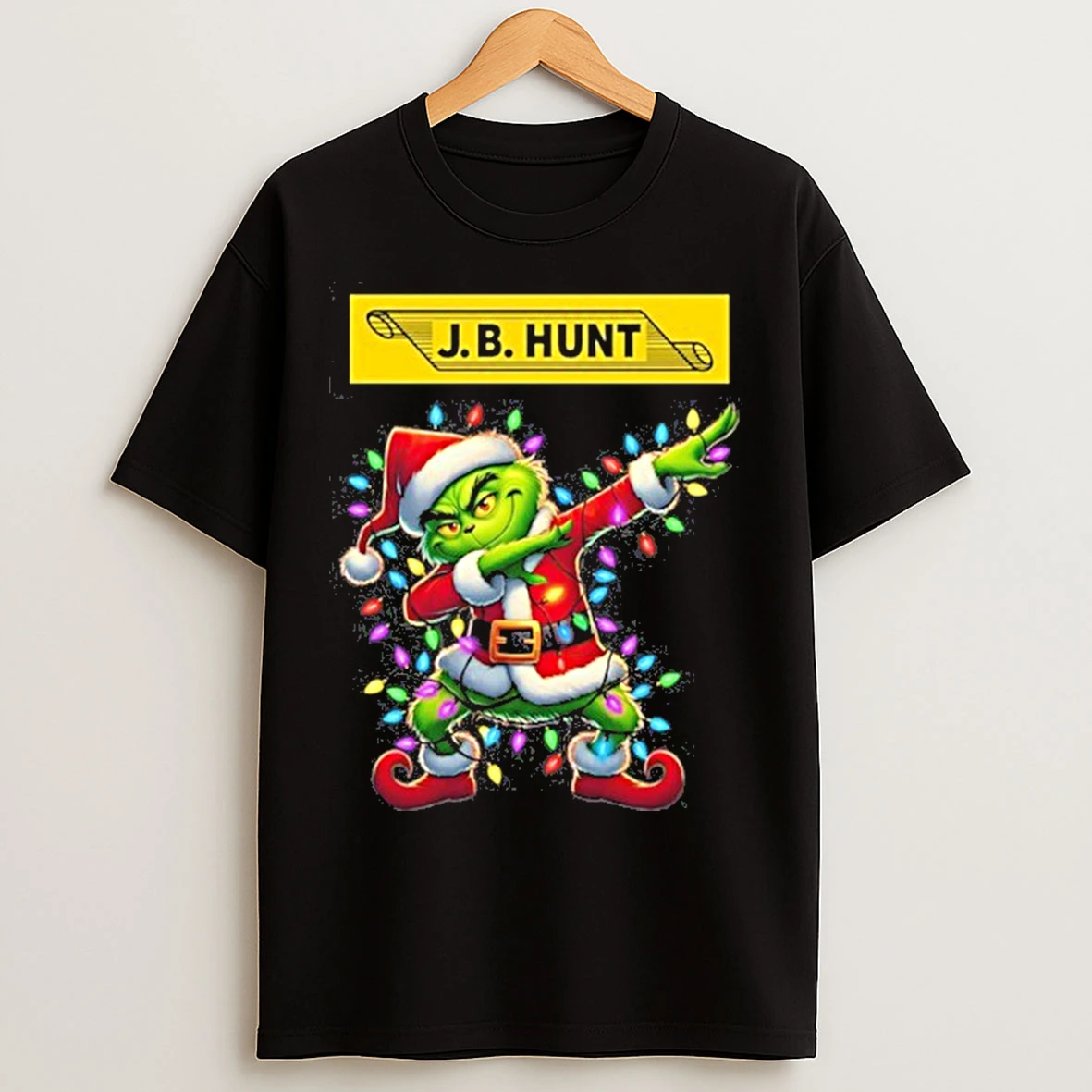 J B Hunt Logo X Santa Grinch Light Christmas T Shirts