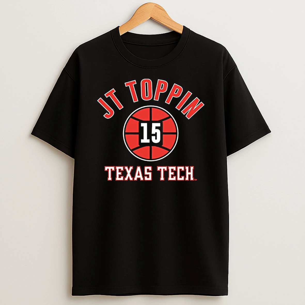 Jt Toppin 15 Texas Tech Red Raiders Basketball Name Number Ball Shirts