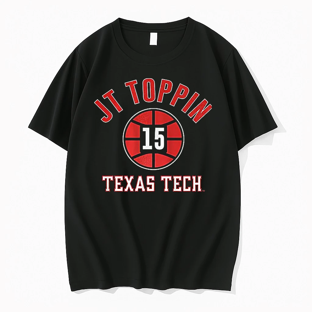 Jt Toppin Texas Tech Red Raiders Basketball Name Number 15 Ball Shirts