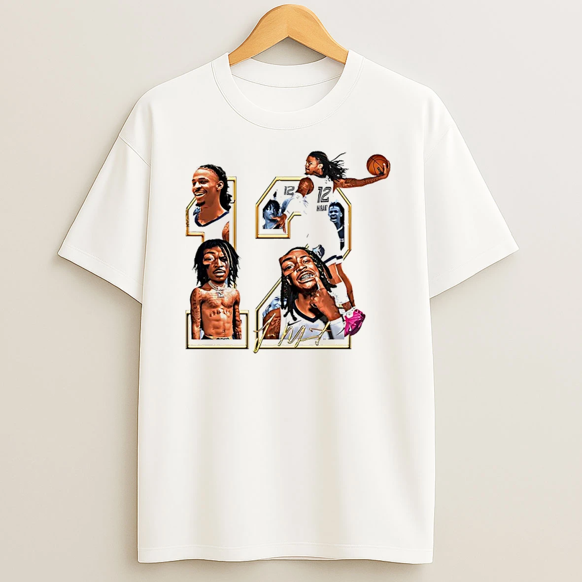 Ja Morant 12 Memphis Grizzlies Signature Caricature Shirts