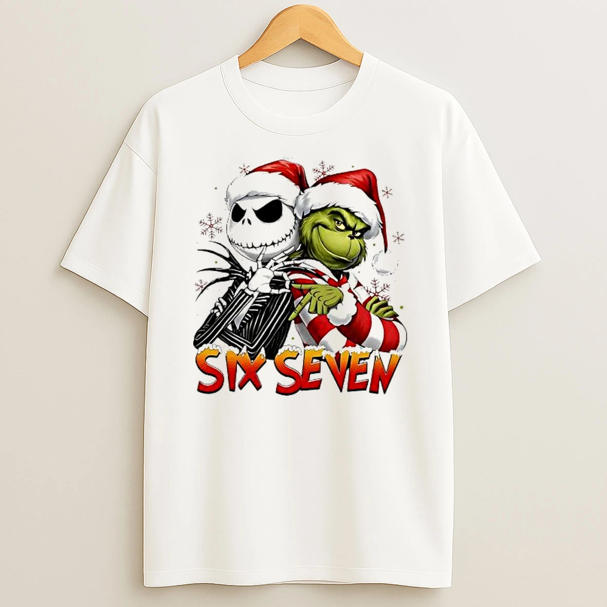 Jack Skellington And Grinch Six Seven Merry Christmas Shirts