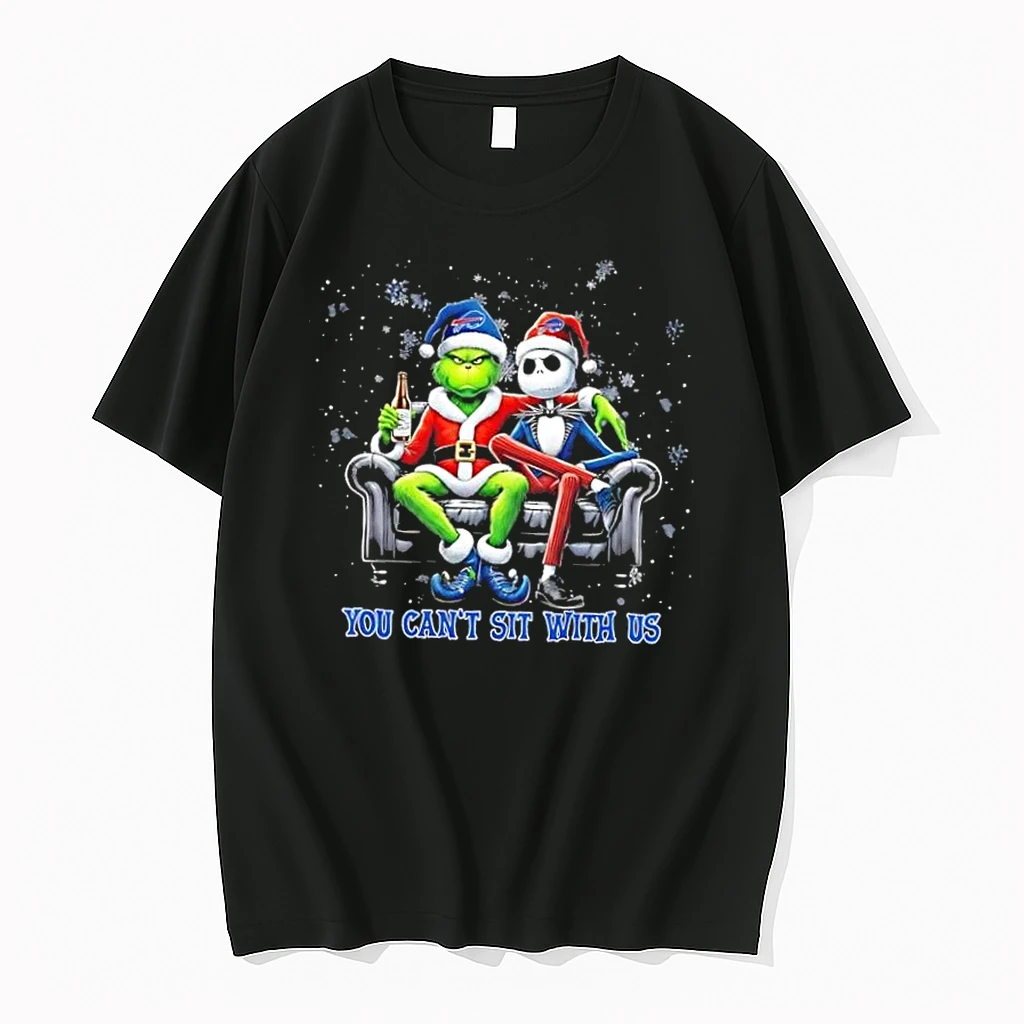 Jack Skellington And Grinch You Cant Sit With Us Buffalo Bills Merry Christmas Shirts