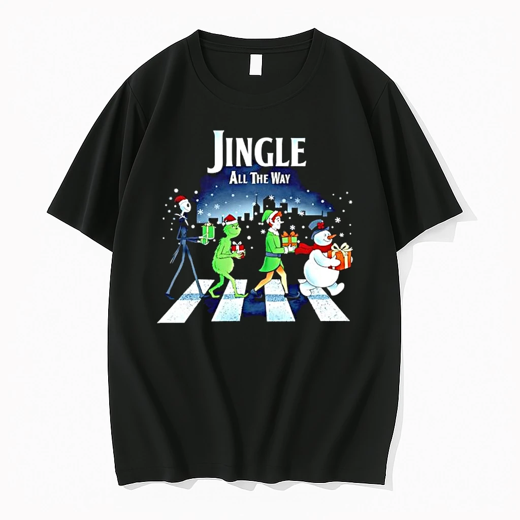 Jack Skellington X Abbey Road Jingle All The Way Chrismas Graphic Shirts