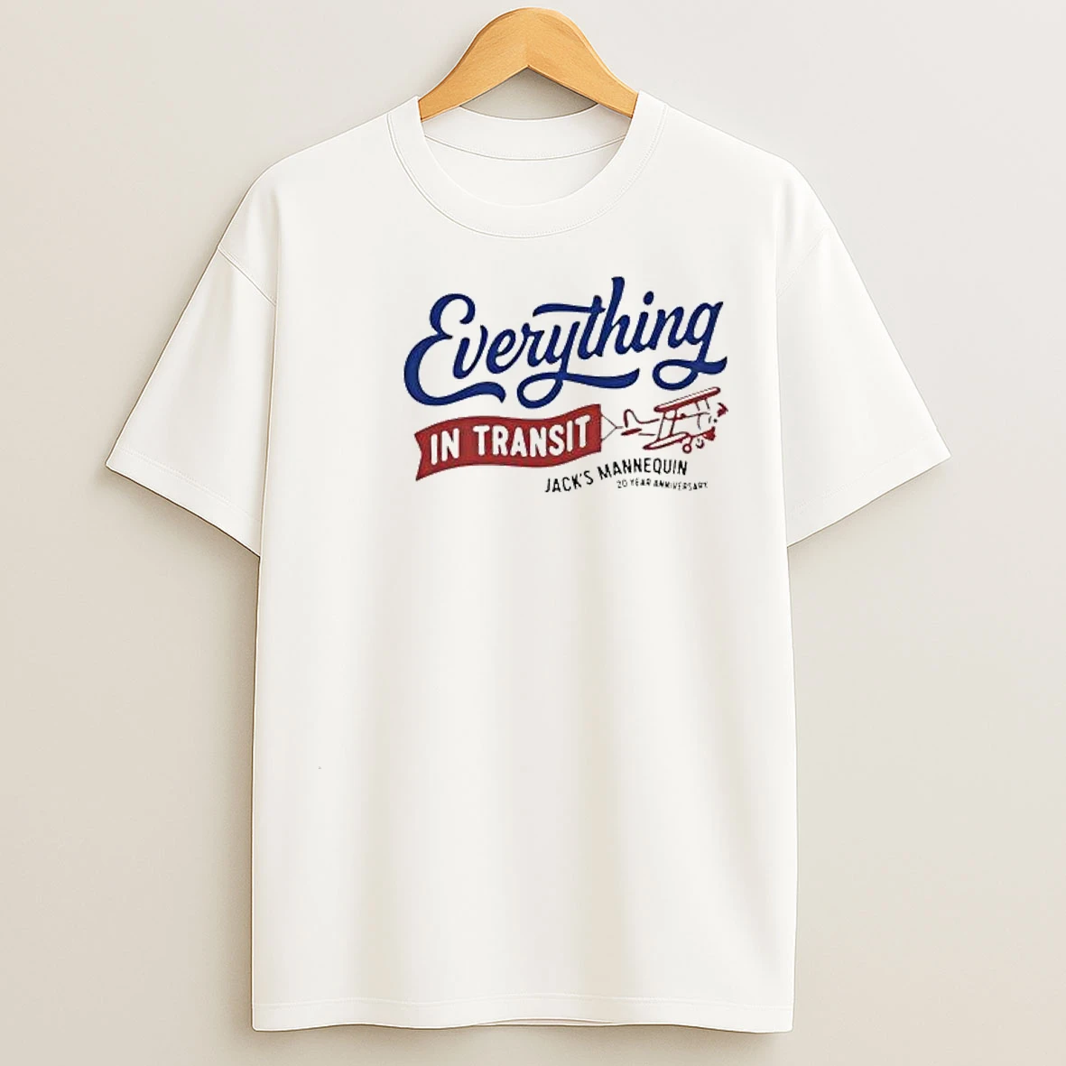 Jacks Mannequin Everything In Transit 20 Year Anniversary Circle White T Shirts