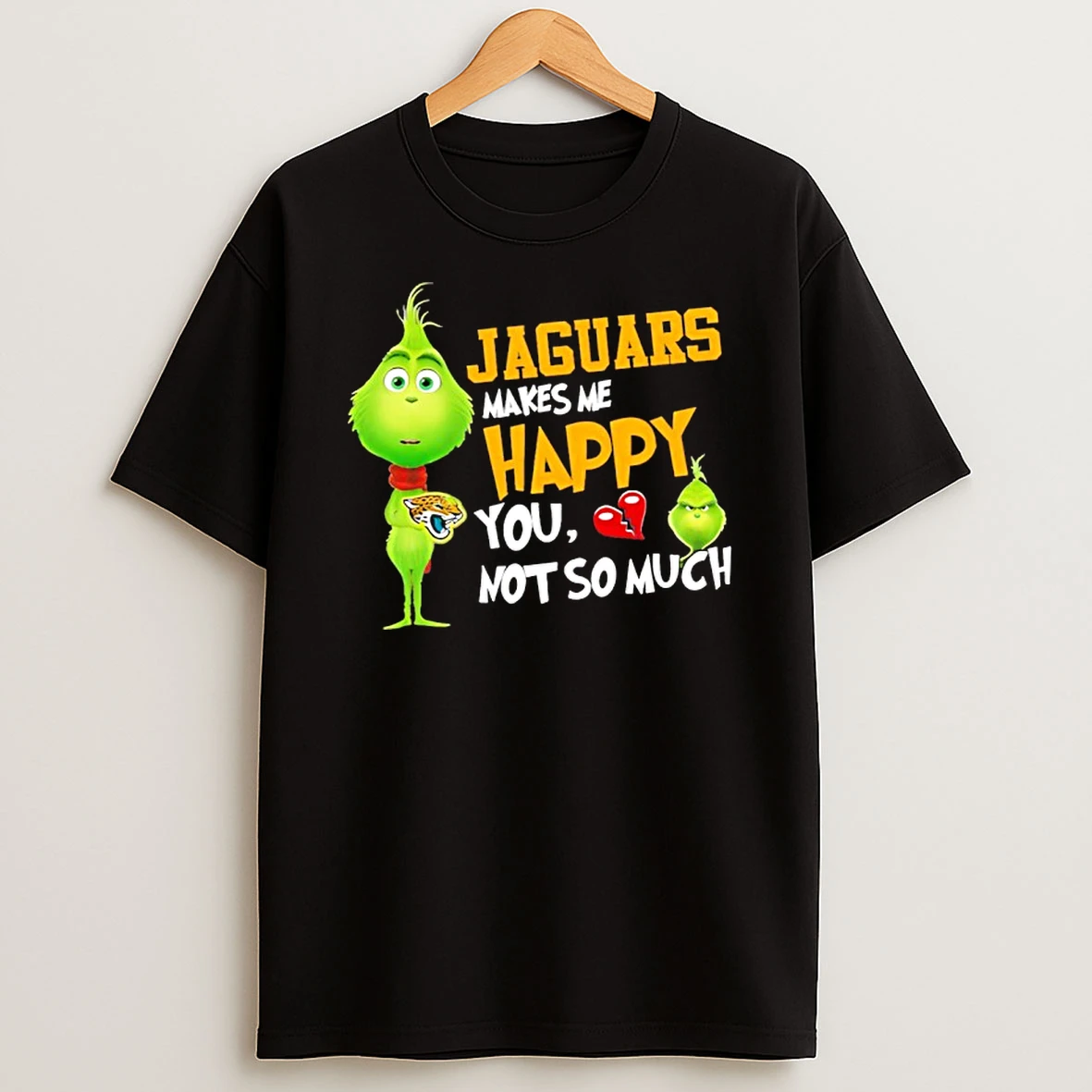 Jacksonville Jaguars Makes Me Happy You Not So Much Grinch Football Christmas Shirts