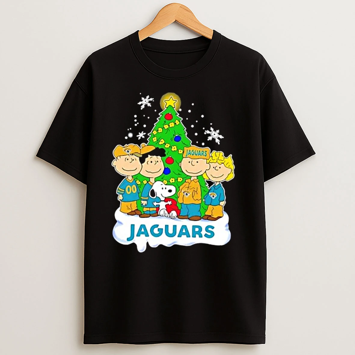 Jacksonville Jaguars X Peanuts Snoopy And Friends Christmas Tree T Shirts