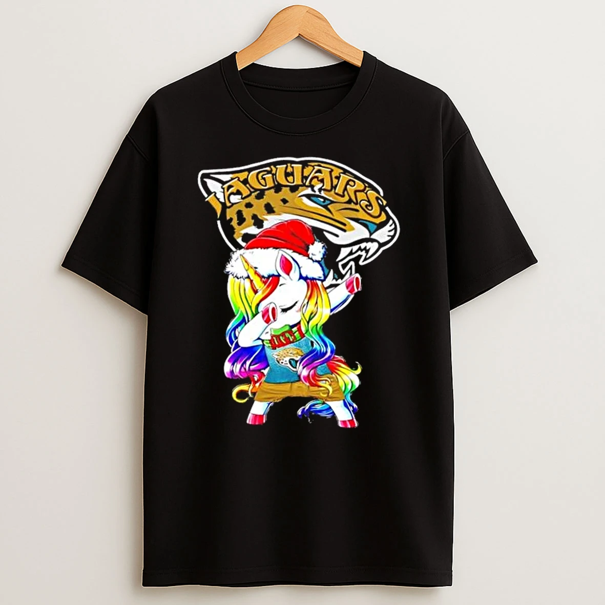 Jacksonville Jaguars X Unicorn Santa Hat Dabbing Merry Christmas Shirts