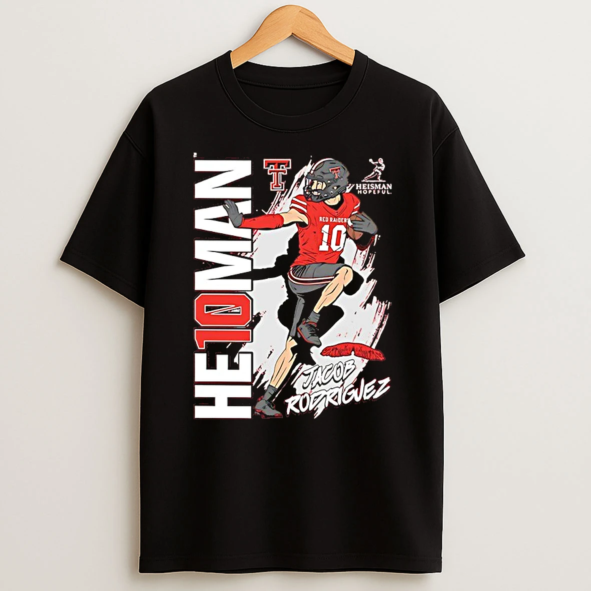 Jacob Rodriguez 10 Texas Tech Red Raiders Heisman Signature Shirts