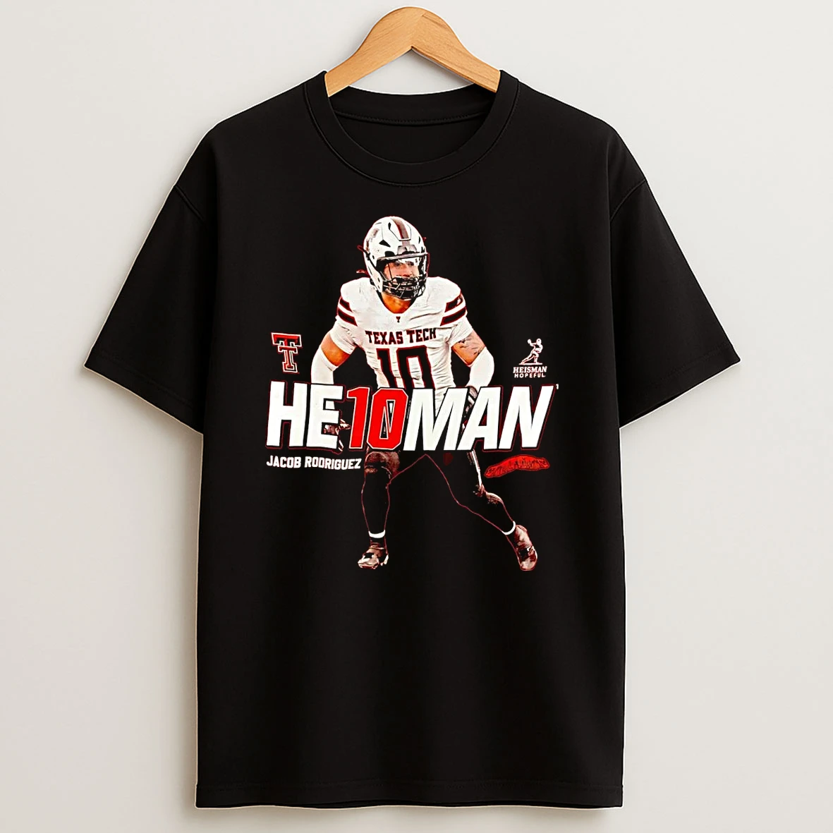 Jacob Rodriguez He10man Heisman Texas Tech Red Raider Shirts
