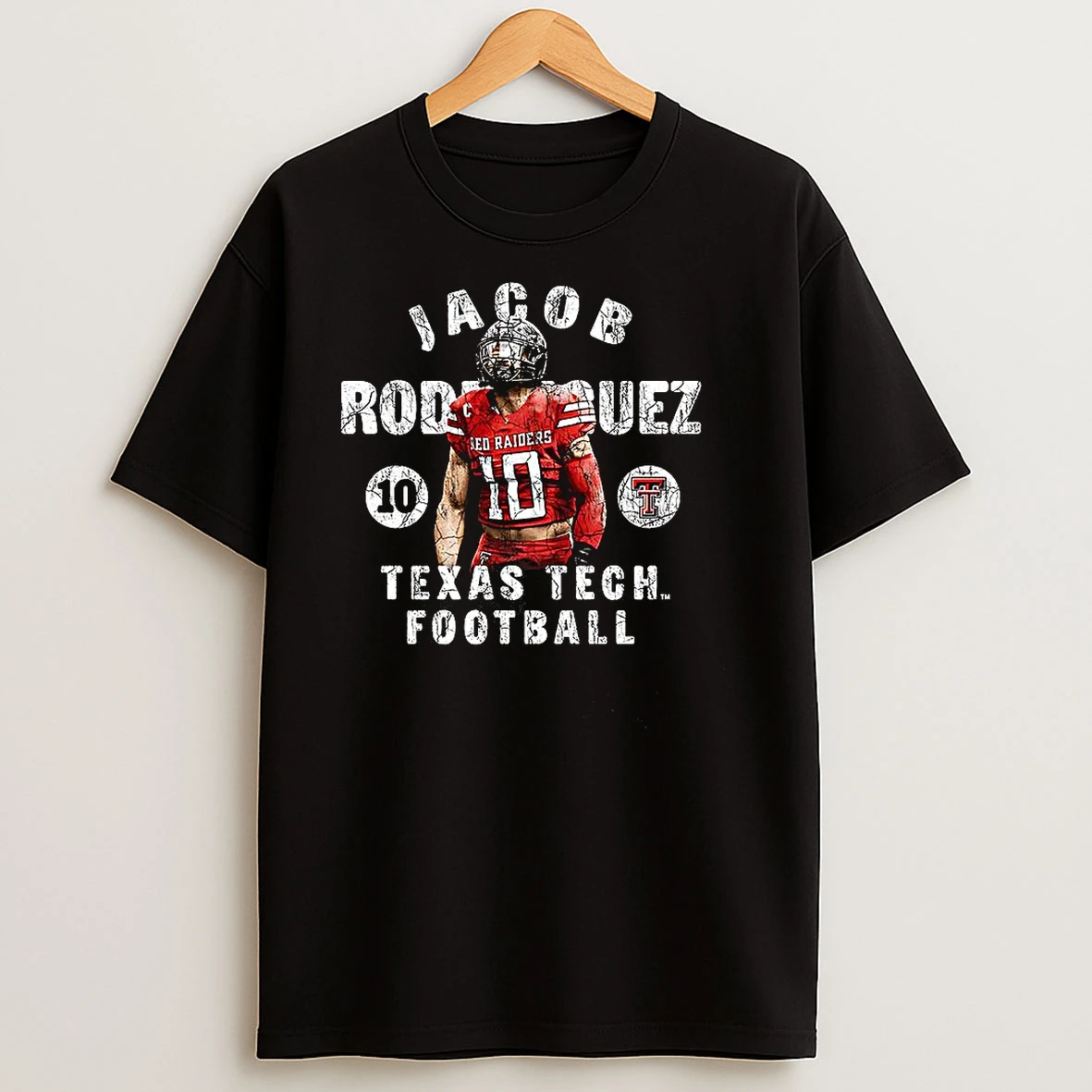 Jacob Rodriguez Texas Tech Red Raiders Football Number 10 Retro T Shirts