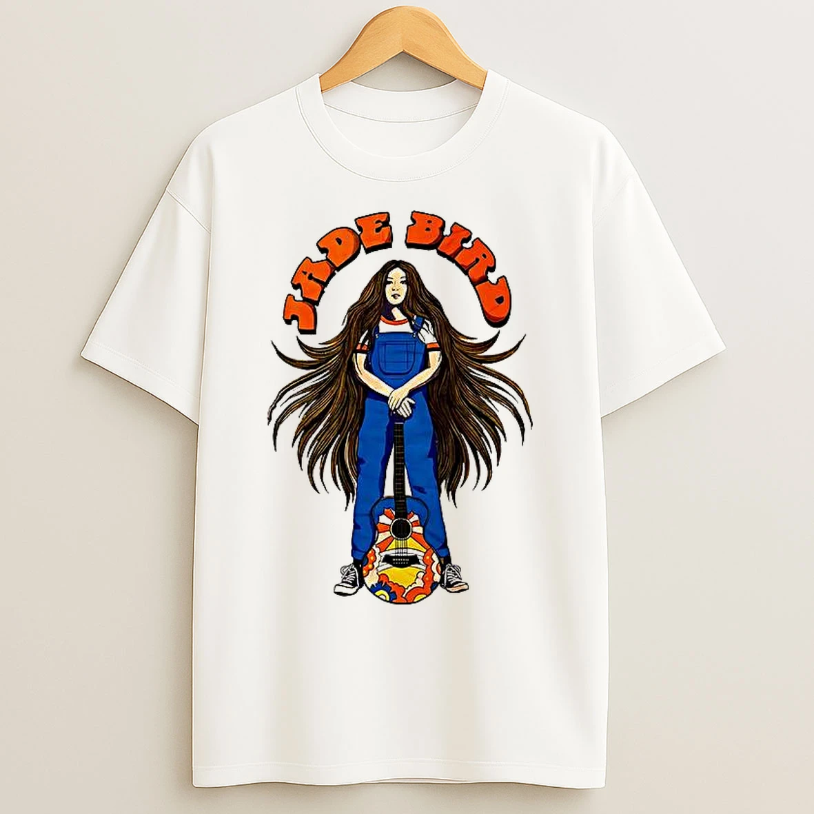 Jade Bird Cartoon Guitar T Shirts