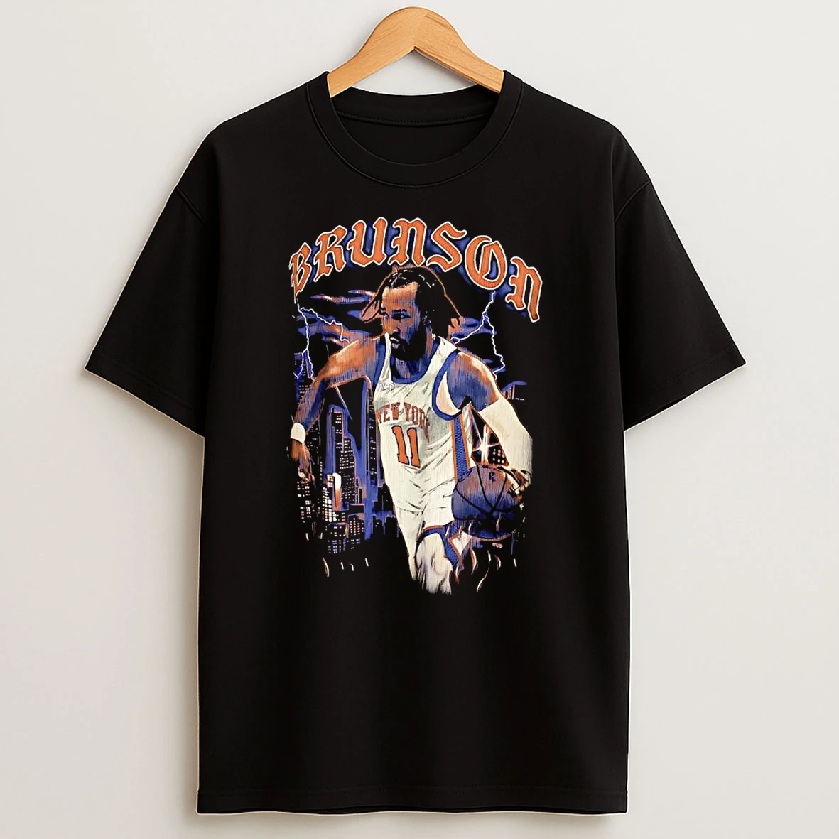 Jalen Brunson City Skyline New York Knicks Shirts
