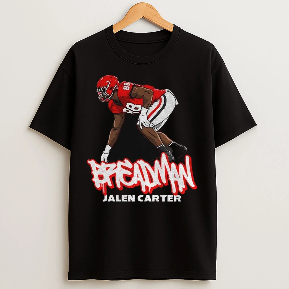 Jalen Carter Breadman Cartoon Georgia Bulldogs Nfl Football 2025 T Shirts