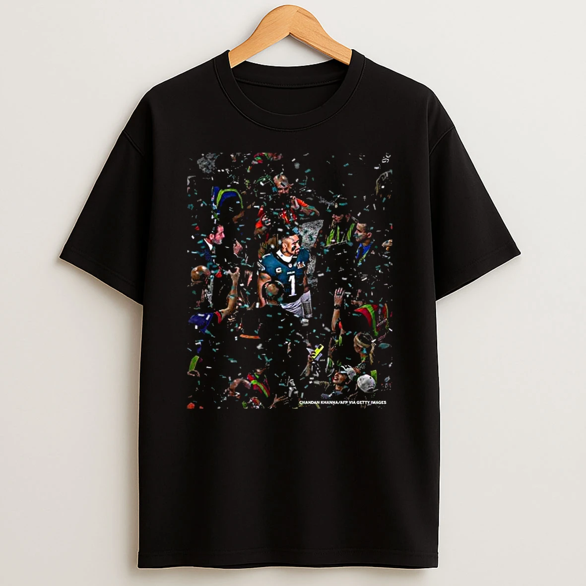 Jalen Hurts Lost In The Confetti Philadelphia Eagles Shirts