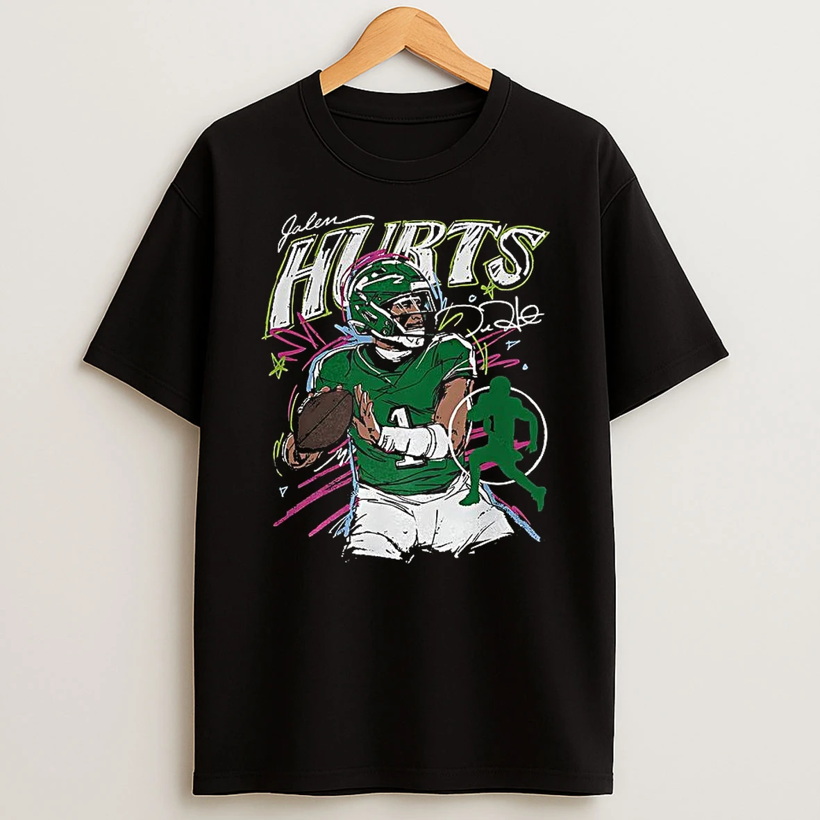 Jalen Hurts Philadelphia Eagles Football Sribble Signture Shirts