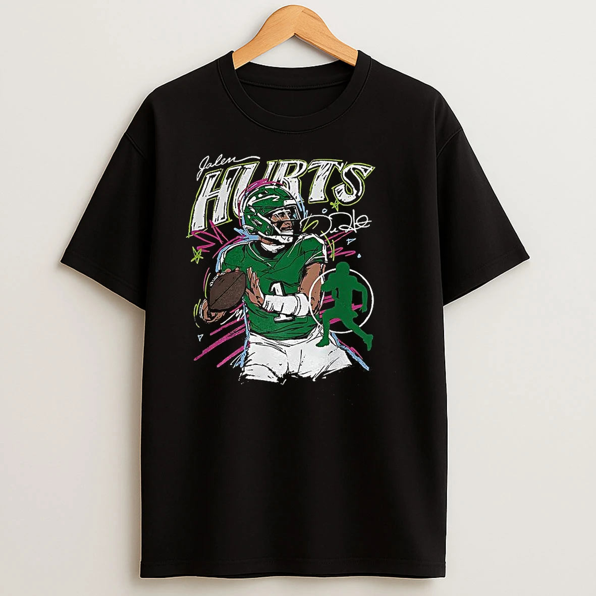 Jalen Hurts Philadelphia Eagles Football Sribble Signture T Shirts