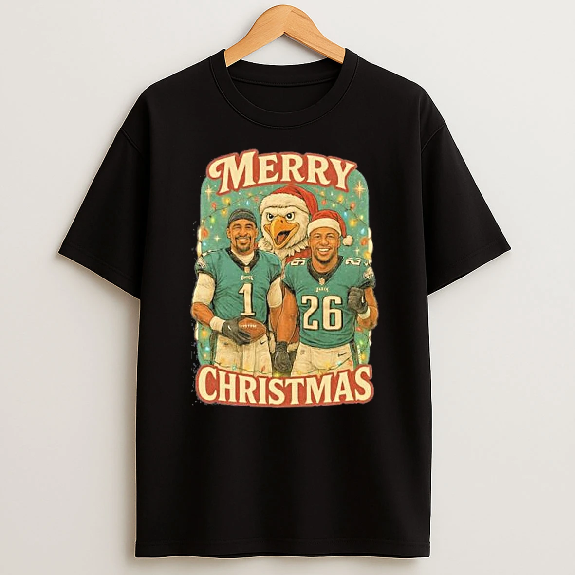 Jalen Hurts Saquon Barkley Merry Christmas Shirts