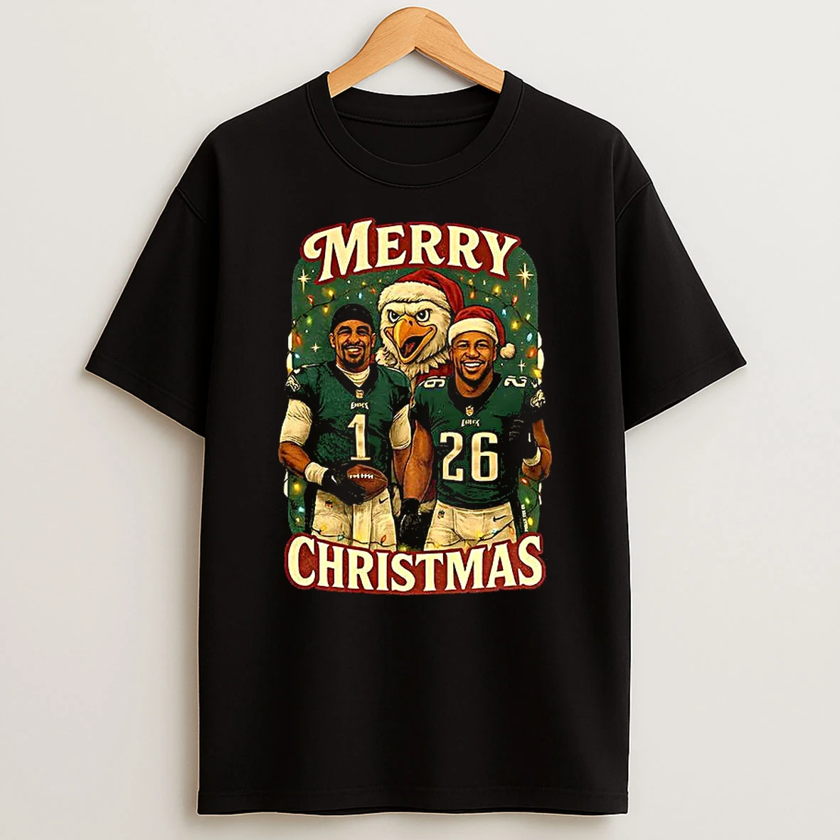 Jalen Hurts And Saquon Barkley Philadelphia Eagles Football Merry Christmas Shirts